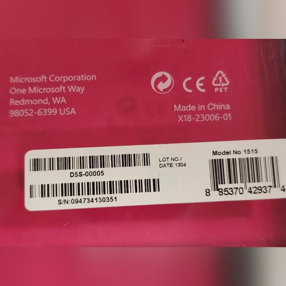 Microsoft Surface touch pink keyboard NEW HTF windows 8 surface